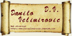 Danilo Velimirović vizit kartica